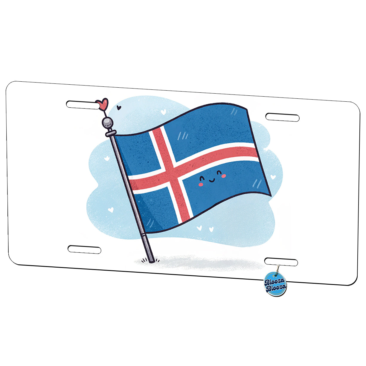 Kawaii Iceland Flag Metal Vanity Novelty Tag License Plate for Trucks Cars SUVs