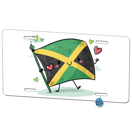 Kawaii Jamaica Flag Metal Vanity Novelty Tag License Plate for Trucks Cars SUVs