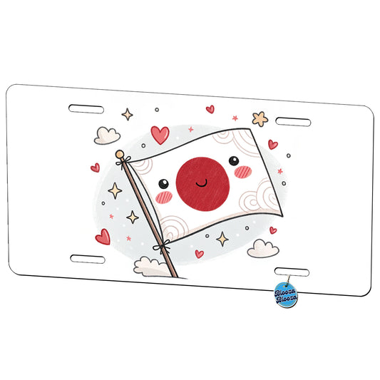 Kawaii Japan Flag Metal Vanity Novelty Tag License Plate for Trucks Cars SUVs