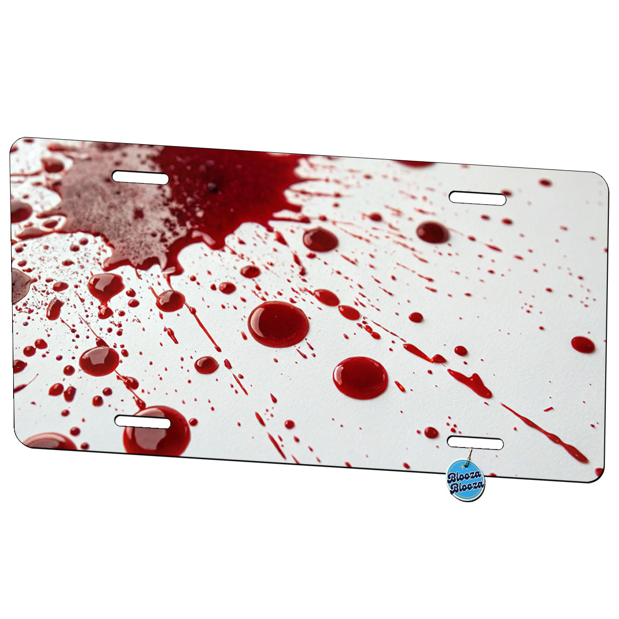 Close-Up Blood Splatters Metal Vanity Novelty Tag License Plate for Trucks Cars SUVs