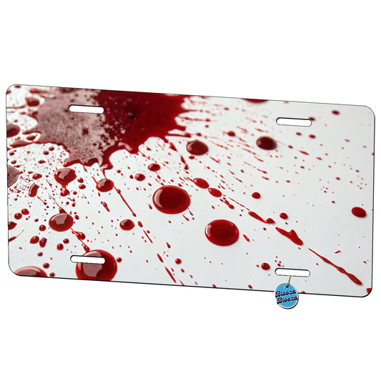 Close-Up Blood Splatters Metal Vanity Novelty Tag License Plate for Trucks Cars SUVs