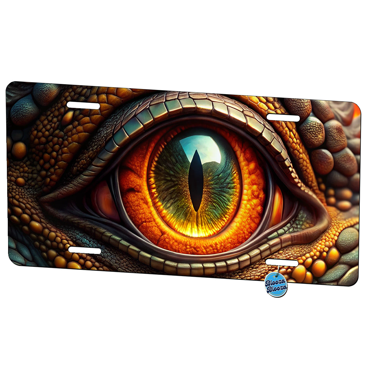 Close-Up Of a Dragon's Eye Fantasy Metal Vanity Novelty Tag License Plate for Trucks Cars SUVs