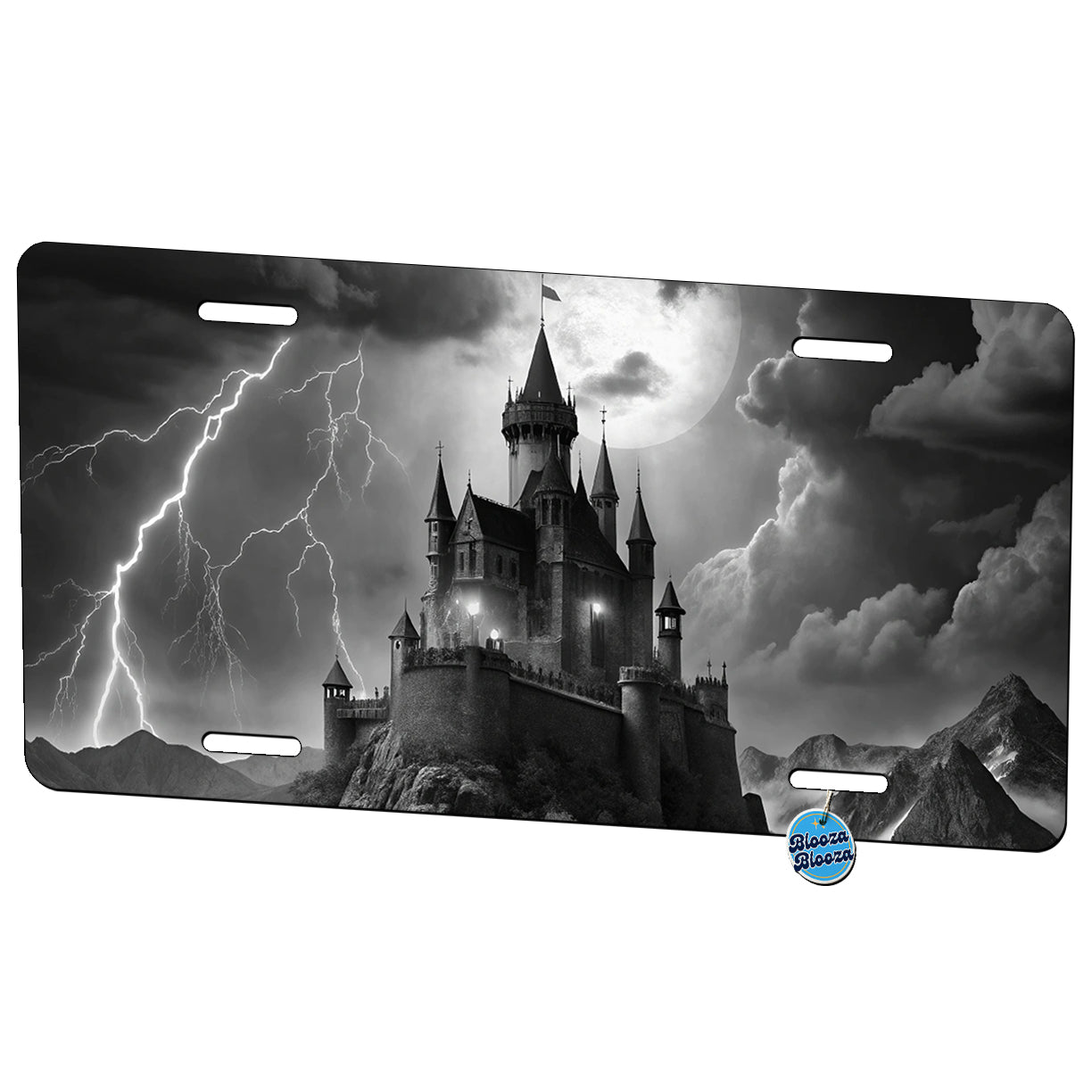 Dark and Foreboding Vampire Castle Metal Vanity Novelty Tag License Plate for Trucks Cars SUVs