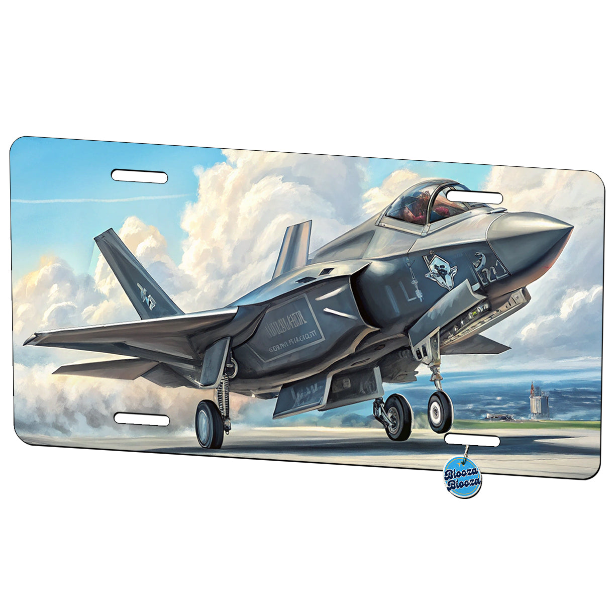 F-35 Lightning II US Air Force Navy Marines Strike Fighter Plane Metal Vanity Novelty Tag License Plate for Trucks Cars SUVs