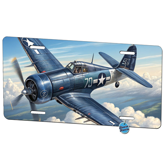 F4U Corsair WWII US Navy Marines Fighter Plane Metal Vanity Novelty Tag License Plate for Trucks Cars SUVs