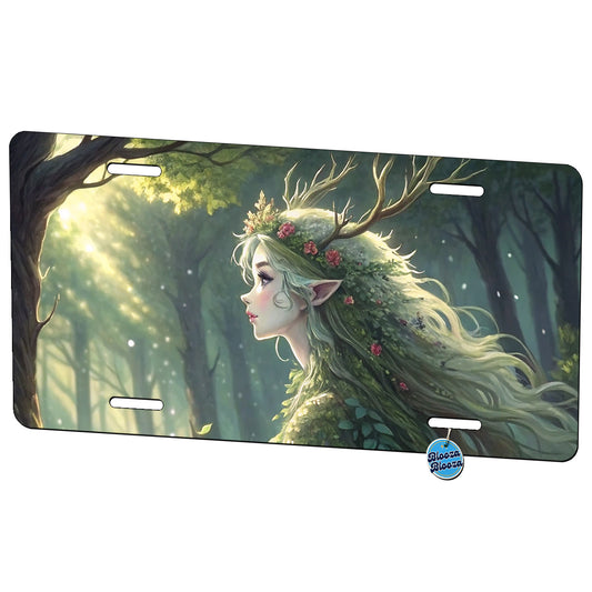Fantasy Forest Spirit Anime Style Metal Vanity Novelty Tag License Plate for Trucks Cars SUVs