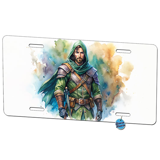 Fantasy Male Rogue Thief Watercolor Metal Vanity Novelty Tag License Plate for Trucks Cars SUVs