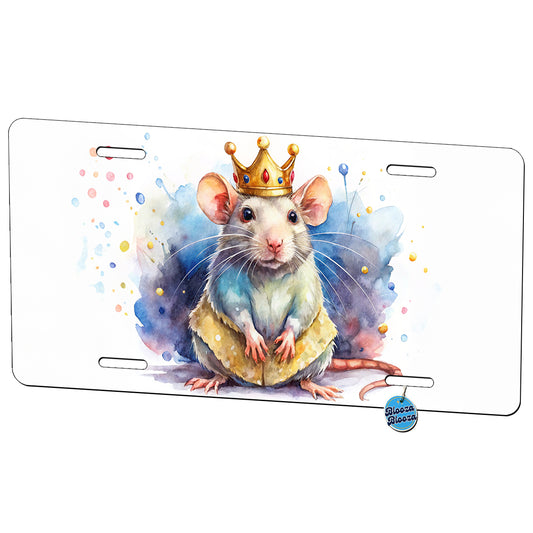 Fantasy Rat Mouse King Watercolor Metal Vanity Novelty Tag License Plate for Trucks Cars SUVs