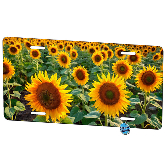 Field Of Sunflowers Metal Vanity Novelty Tag License Plate for Trucks Cars SUVs
