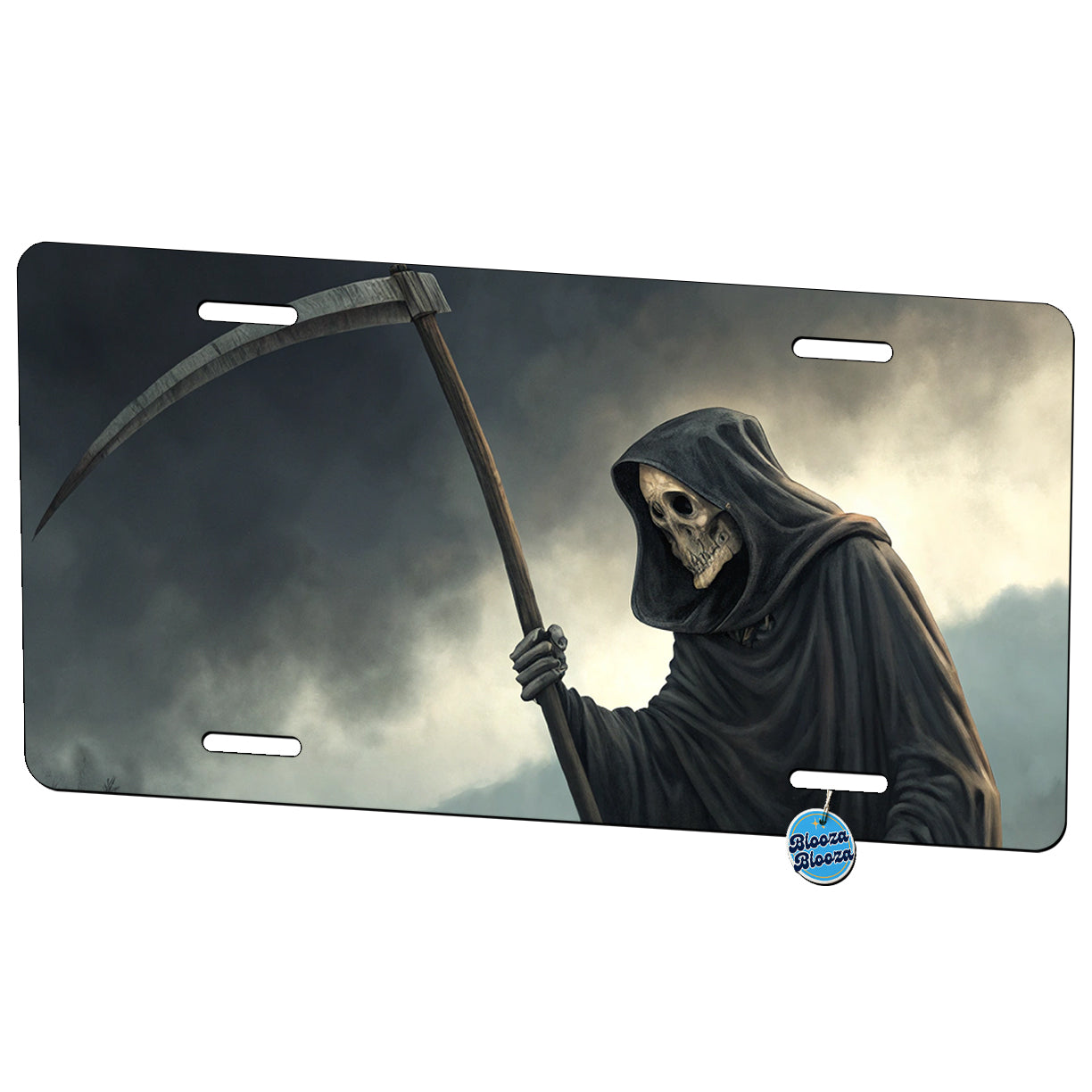 Grim Reaper Death Halloween Metal Vanity Novelty Tag License Plate for Trucks Cars SUVs