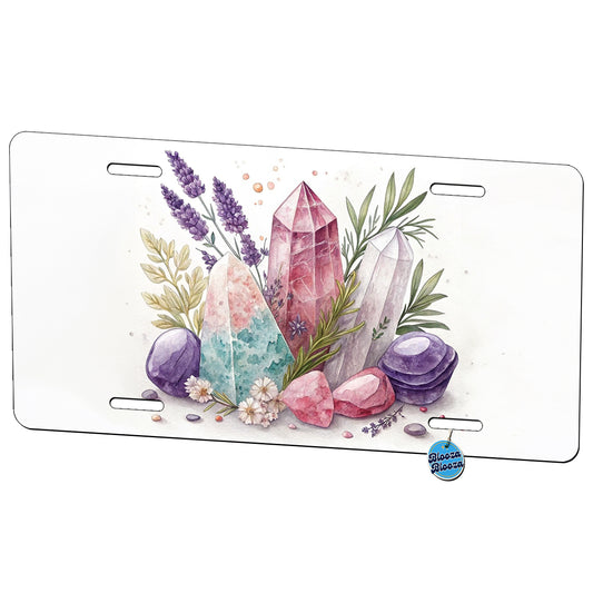 Healing Crystals and Herbs Metal Vanity Novelty Tag License Plate for Trucks Cars SUVs