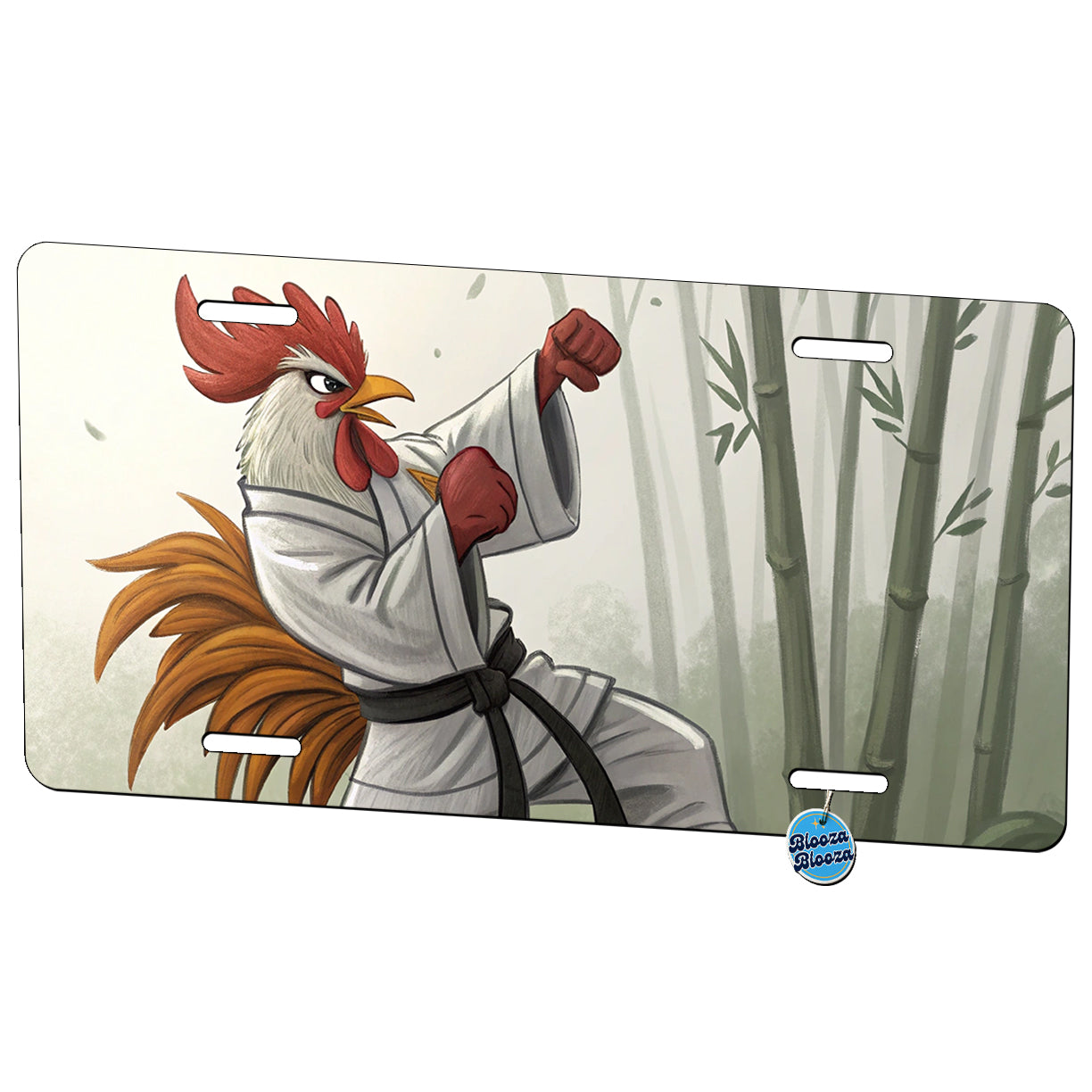Kung Fu Karate Martial Arts Rooster Metal Vanity Novelty Tag License Plate for Trucks Cars SUVs