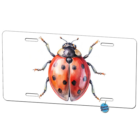 Ladybug Watercolor Metal Vanity Novelty Tag License Plate for Trucks Cars SUVs