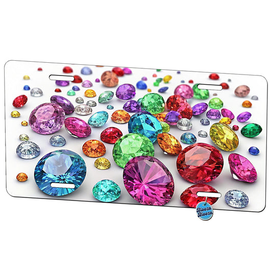 Lots of Colorful Gems Metal Vanity Novelty Tag License Plate for Trucks Cars SUVs