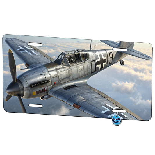 Messerschmitt Bf 109 WWII German Fighter Plane Metal Vanity Novelty Tag License Plate for Trucks Cars SUVs