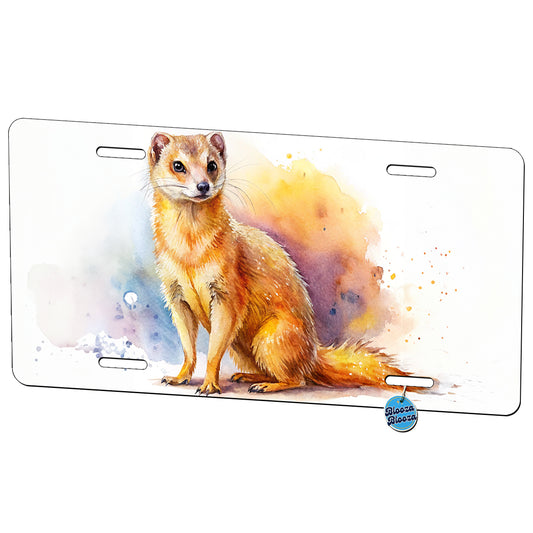 Mongoose Watercolor Metal Vanity Novelty Tag License Plate for Trucks Cars SUVs