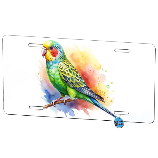 Parakeet Watercolor Metal Vanity Novelty Tag License Plate for Trucks Cars SUVs