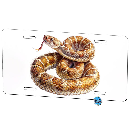 Rattlesnake Snake Reptile Watercolor Metal Vanity Novelty Tag License Plate for Trucks Cars SUVs