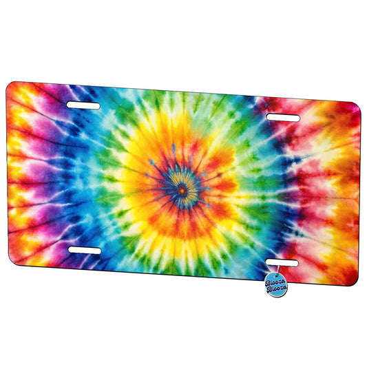 Tie-Dye Watercolor Design Metal Vanity Novelty Tag License Plate for Trucks Cars SUVs