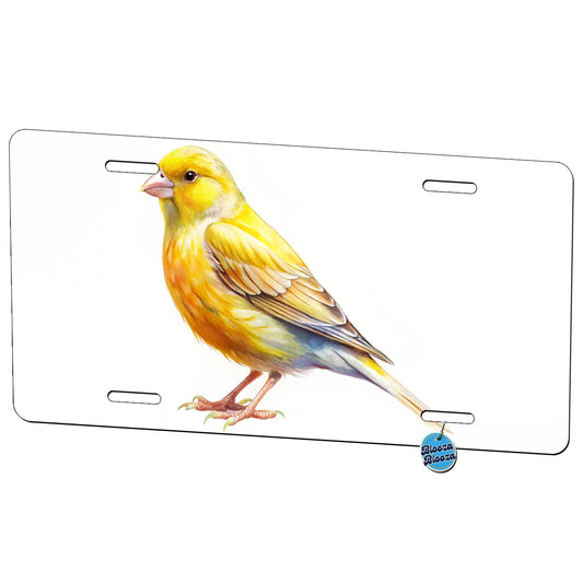 Yellow Canary Bird Watercolor Metal Vanity Novelty Tag License Plate for Trucks Cars SUVs
