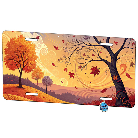 Abstract Fall Autumn Scenic Landscape Metal Vanity Novelty Tag License Plate for Trucks Cars SUVs