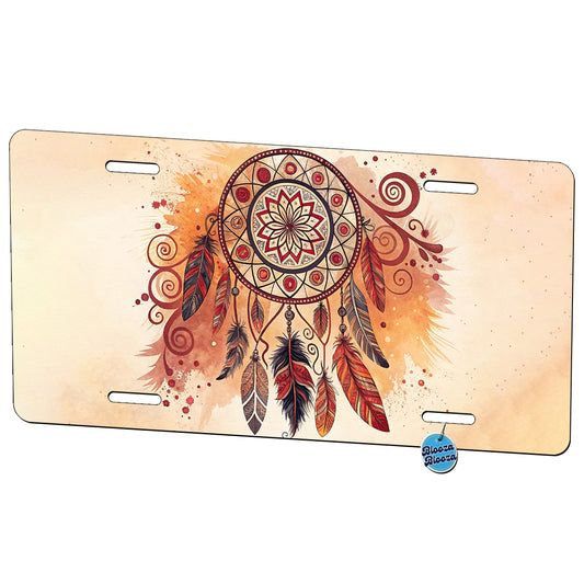 Abstract Southwestern Dream Catcher Design Metal Vanity Novelty Tag License Plate for Trucks Cars SUVs