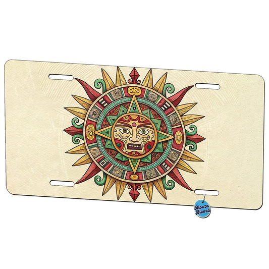 Aztec Sun God Symbol Metal Vanity Novelty Tag License Plate for Trucks Cars SUVs