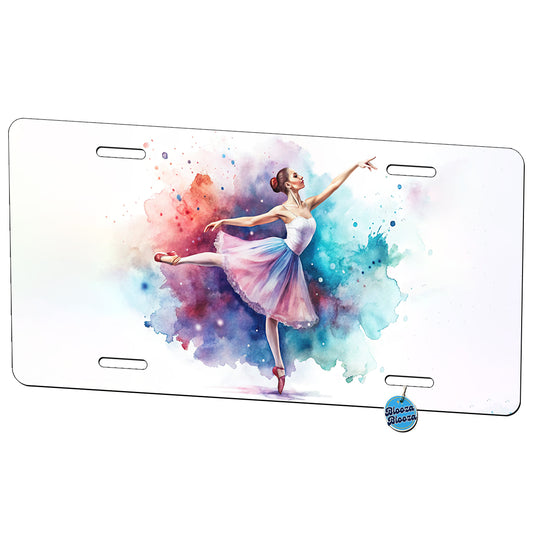 Ballet Dancer Watercolor Metal Vanity Novelty Tag License Plate for Trucks Cars SUVs