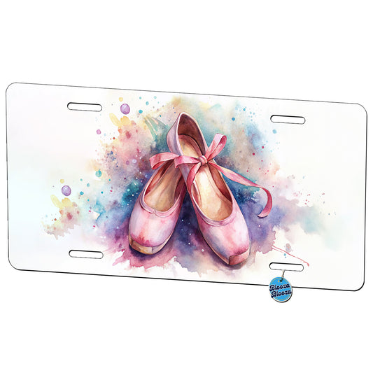 Ballet Slippers Watercolor Metal Vanity Novelty Tag License Plate for Trucks Cars SUVs