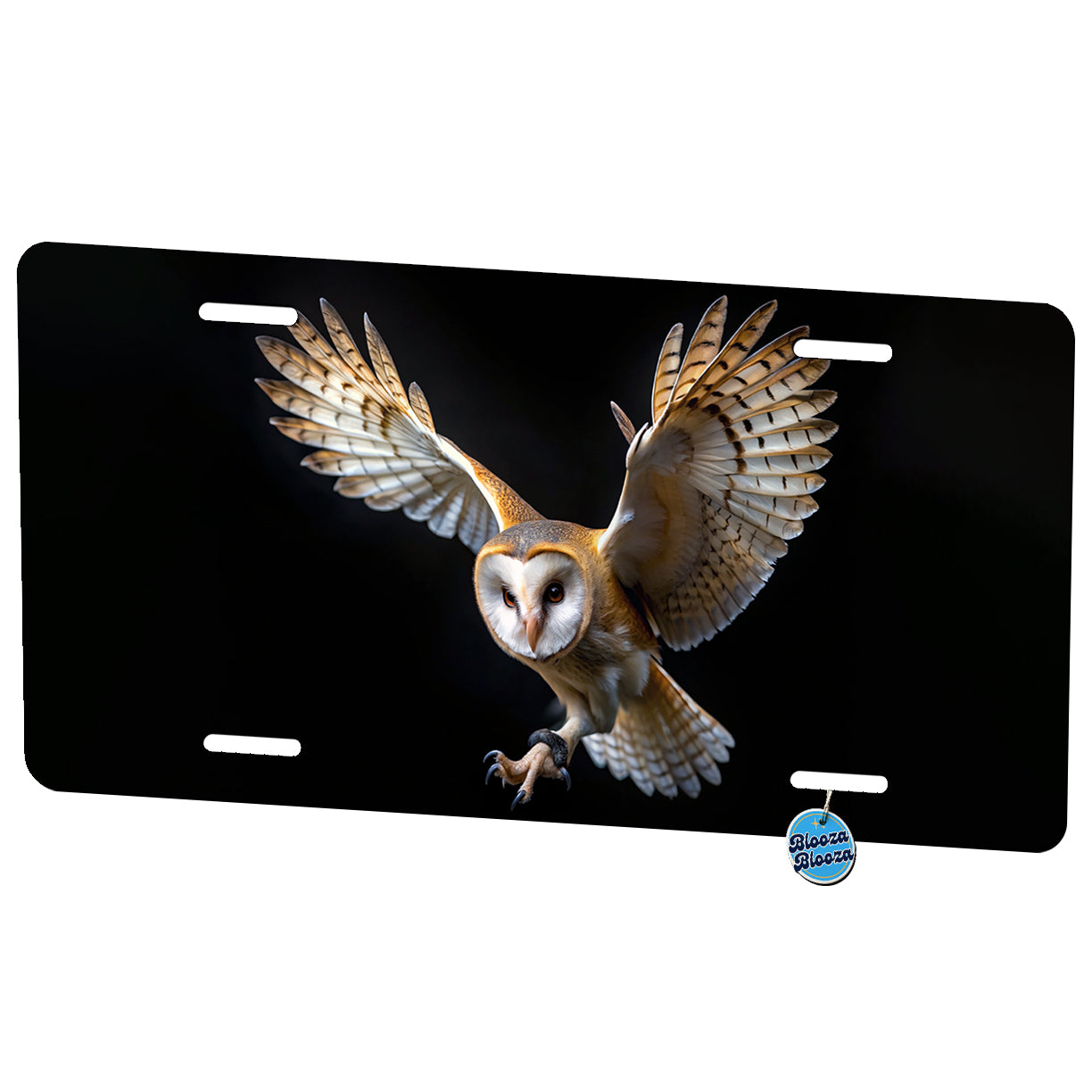 Barn Owl Flying Raptor Bird Of Prey Metal Vanity Novelty Tag License Plate for Trucks Cars SUVs