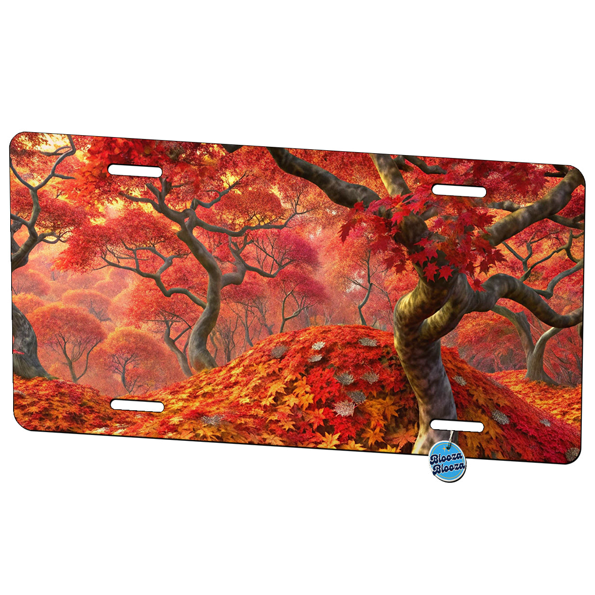 Beautiful Autumn Fall Leaves Metal Vanity Novelty Tag License Plate for Trucks Cars SUVs