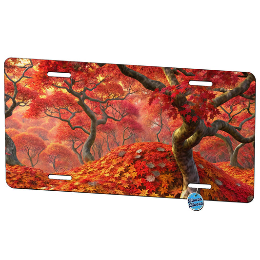 Beautiful Autumn Fall Leaves Metal Vanity Novelty Tag License Plate for Trucks Cars SUVs