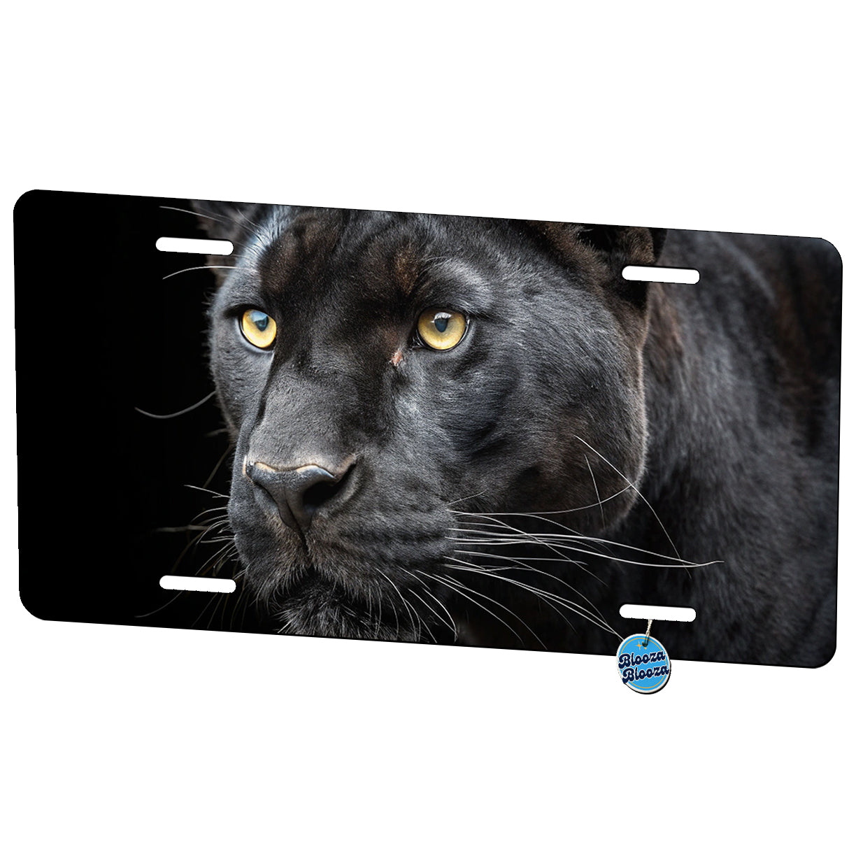 Black Panther Face Metal Vanity Novelty Tag License Plate for Trucks Cars SUVs