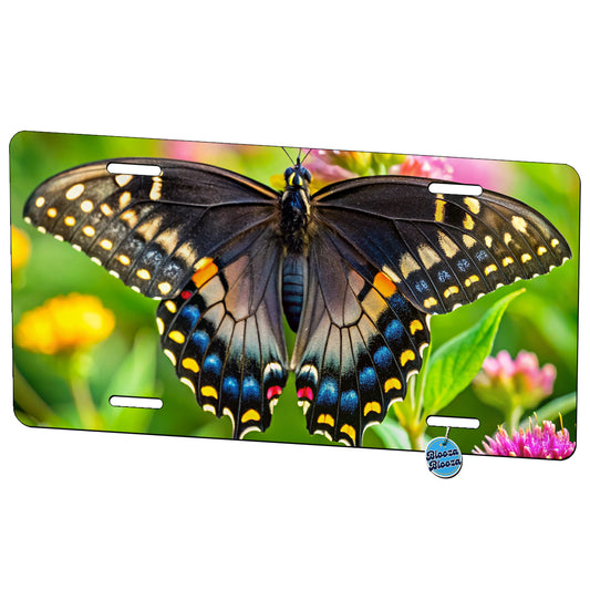 Black Swallowtail Butterfly Metal Vanity Novelty Tag License Plate for Trucks Cars SUVs