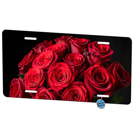 Bouquet Of Red Roses Love Valentine's Day Metal Vanity Novelty Tag License Plate for Trucks Cars SUVs