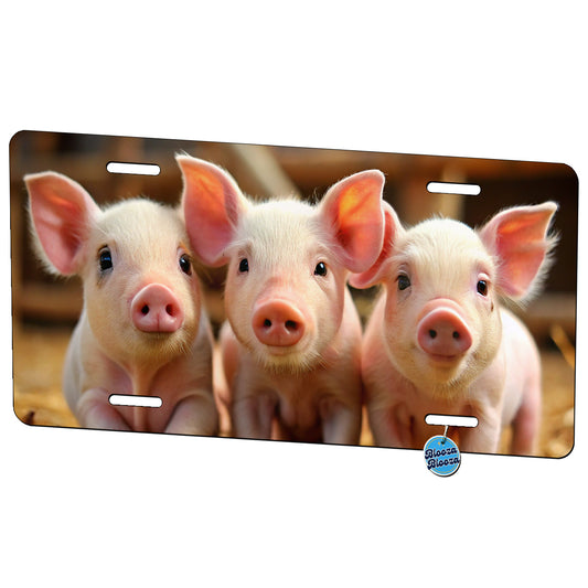 Bunch of Pink Baby Pigs Metal Vanity Novelty Tag License Plate for Trucks Cars SUVs