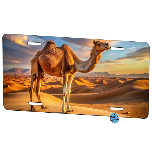 Camel Standing In Desert Metal Vanity Novelty Tag License Plate for Trucks Cars SUVs