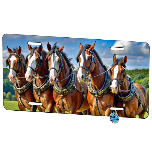 Clydesdale Horses Metal Vanity Novelty Tag License Plate for Trucks Cars SUVs