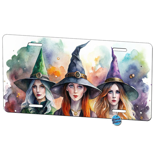 Coven Of Witches Watercolor Metal Vanity Novelty Tag License Plate for Trucks Cars SUVs