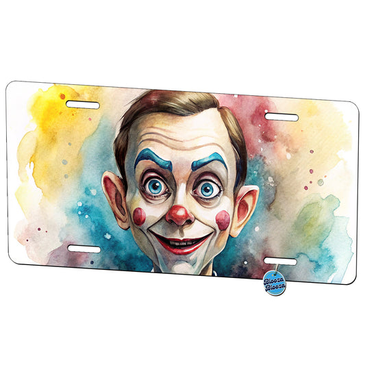 Creepy Ventriloquist Dummy Watercolor Metal Vanity Novelty Tag License Plate for Trucks Cars SUVs
