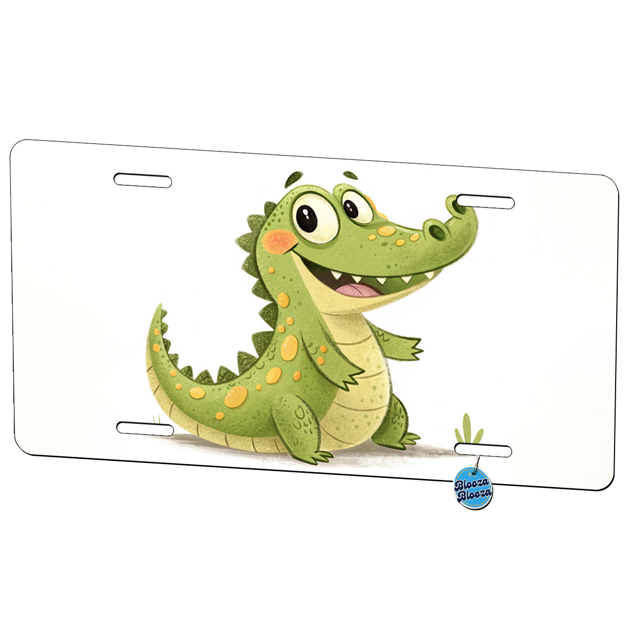Crocodile Children's Illustration Style Metal Vanity Novelty Tag License Plate for Trucks Cars SUVs