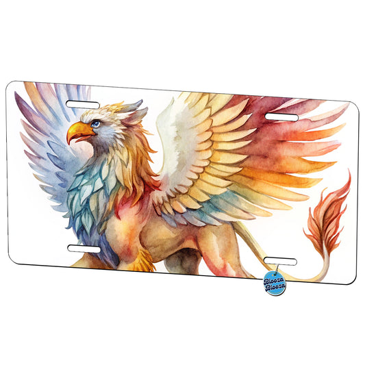 Fantasy Griffin Mythical Creature Watercolor Metal Vanity Novelty Tag License Plate for Trucks Cars SUVs