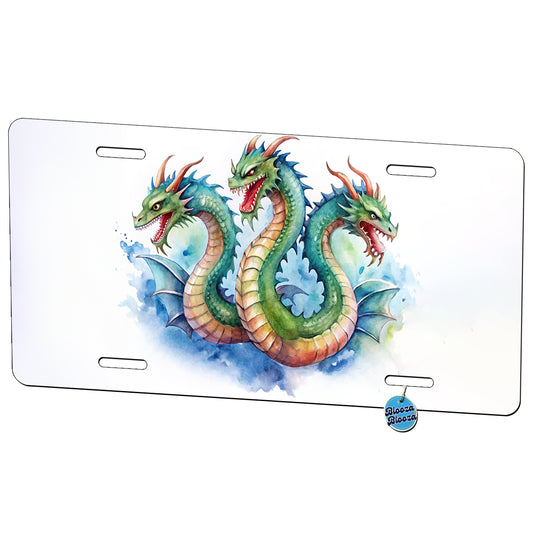 Fantasy Hydra Mythical Creature Watercolor Metal Vanity Novelty Tag License Plate for Trucks Cars SUVs