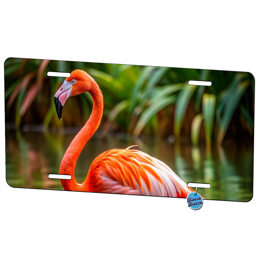Flamingo Metal Vanity Novelty Tag License Plate for Trucks Cars SUVs