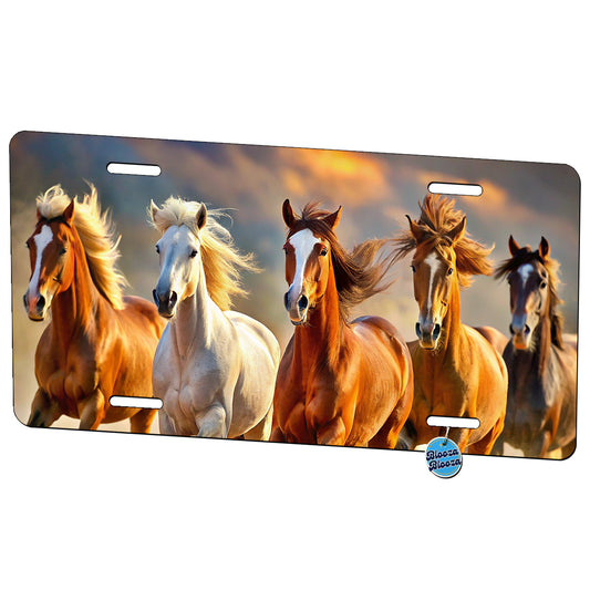 Galloping Horses Metal Vanity Novelty Tag License Plate for Trucks Cars SUVs
