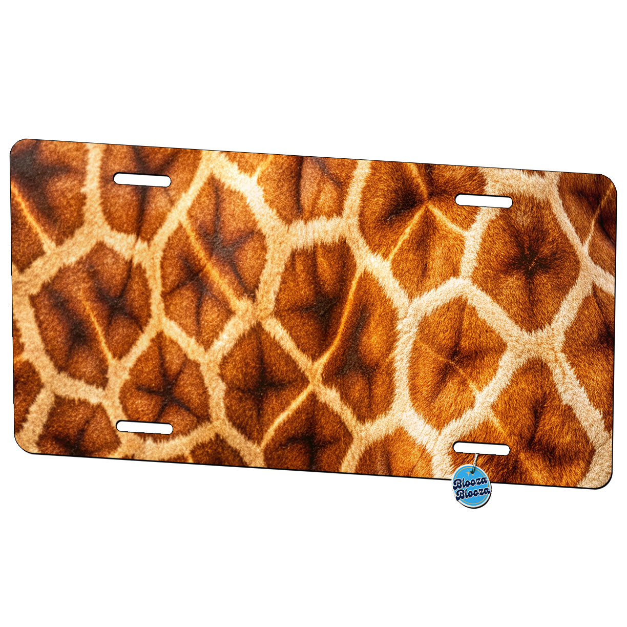 Giraffe Hide Fur Pattern Metal Vanity Novelty Tag License Plate for Trucks Cars SUVs