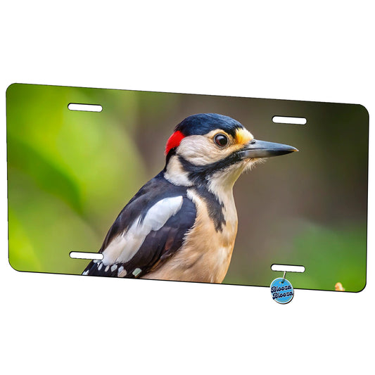 Great Spotted Woodpecker Backyard Bird Metal Vanity Novelty Tag License Plate for Trucks Cars SUVs