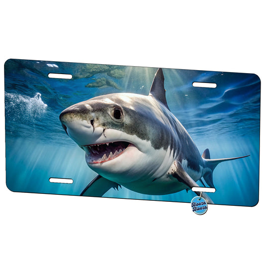 Great White Shark in the Ocean Metal Vanity Novelty Tag License Plate for Trucks Cars SUVs