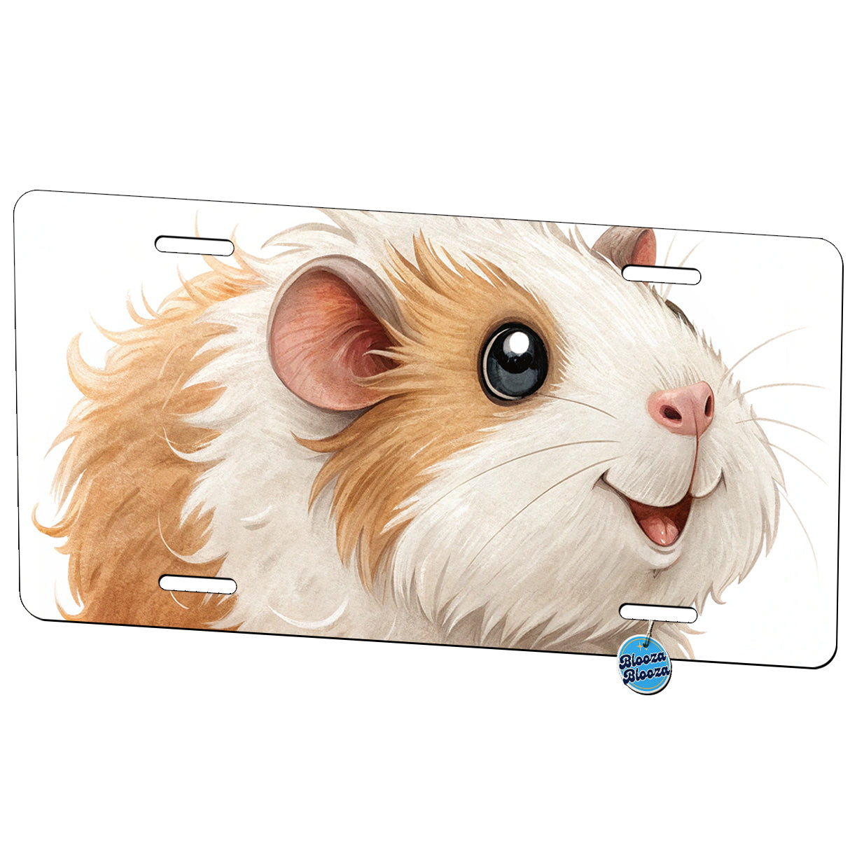 Guinea Pig Children's Illustration Style Metal Vanity Novelty Tag License Plate for Trucks Cars SUVs