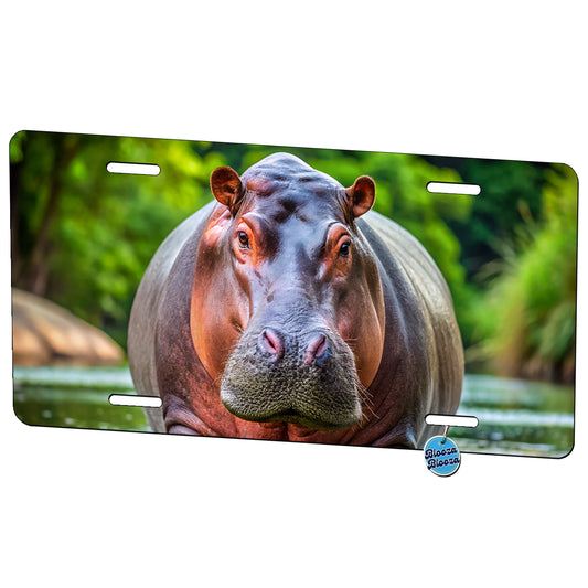 Hippopotamus Metal Vanity Novelty Tag License Plate for Trucks Cars SUVs
